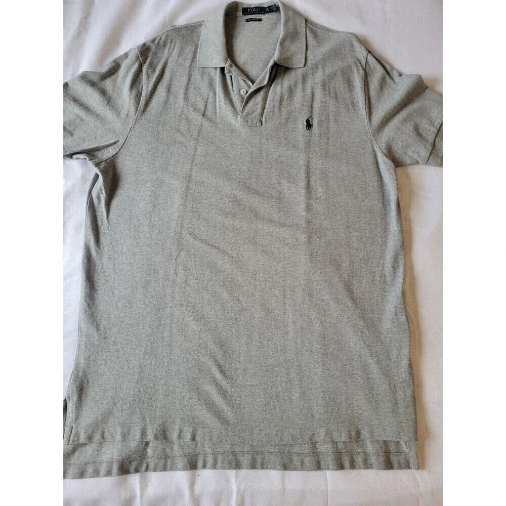 Polo Ralph Lauren Men's Classic Fit Polo Shirt Grey Embroidered Logo Size XL
